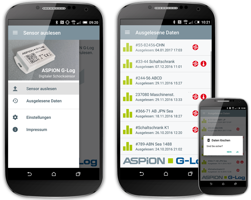 Neue Funktionen in der ASPION G-Log Smartphone App